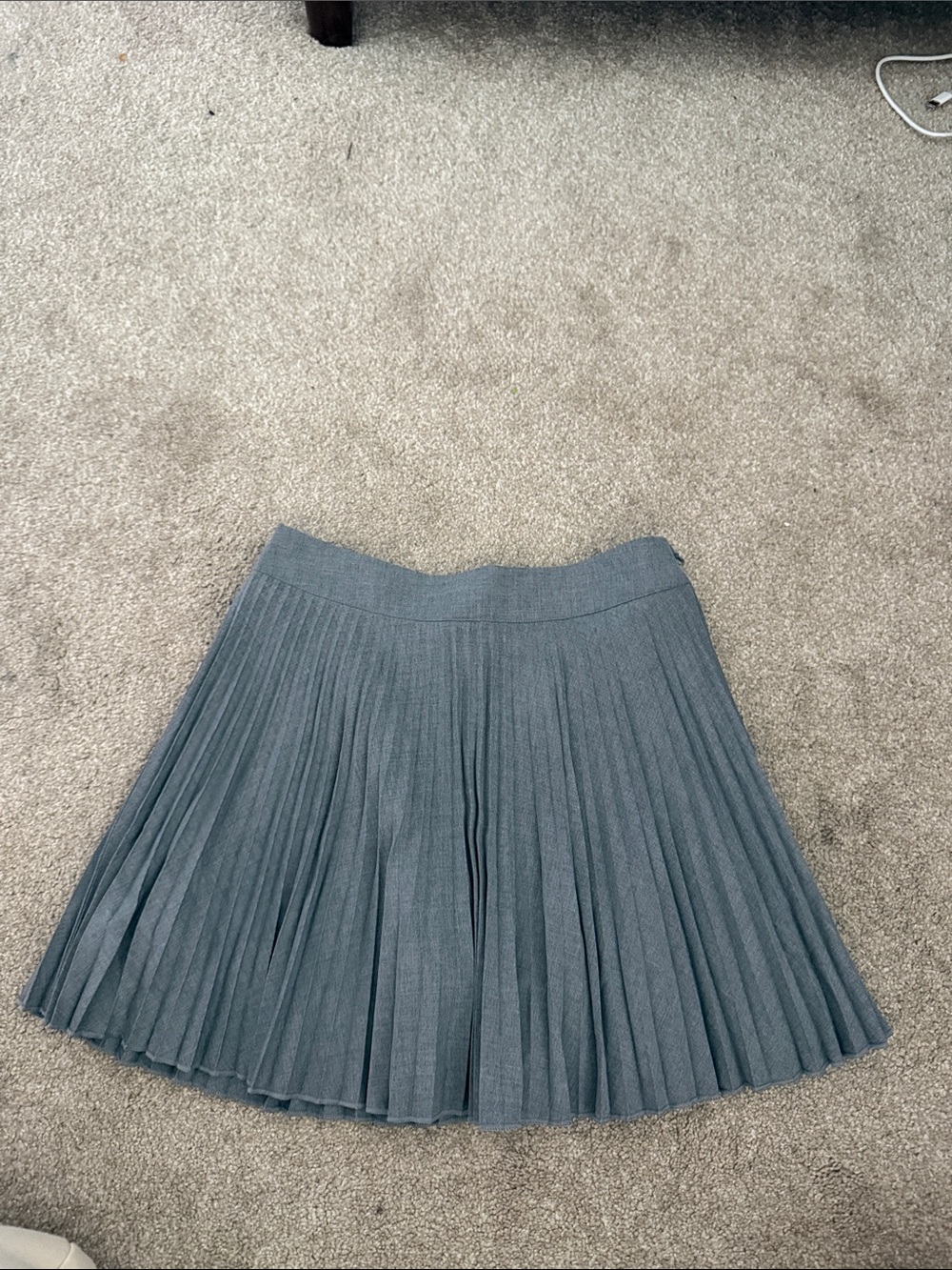 H&M Pleated Skater Mini Skirt in Gray
